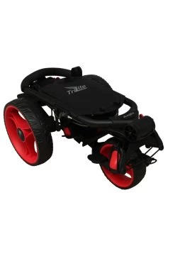 Axglo TriLite 3 Wheel Golf Trolley | Black/Red -Elite Golf Shop Axglo TriLite Wheel Golf Trolley Black Red 65