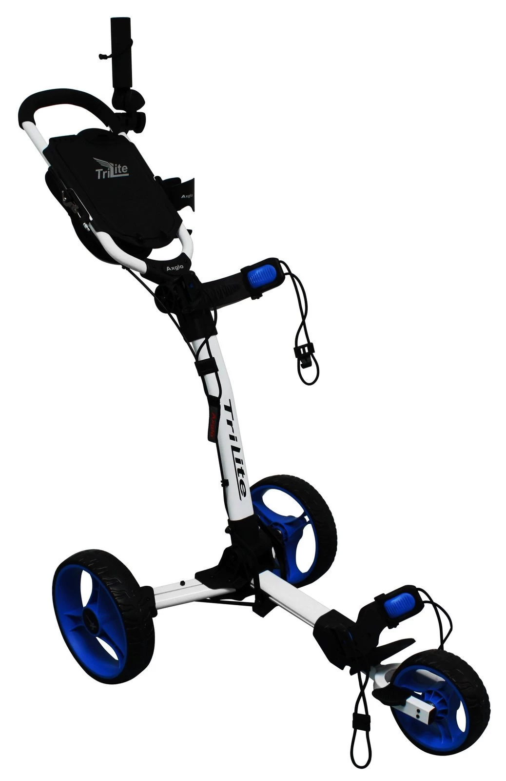 Axglo TriLite 3 Wheel Golf Trolley | White/Blue 2 Axglo TriLite 3 Wheel Golf Trolley | White/Blue - Image 2