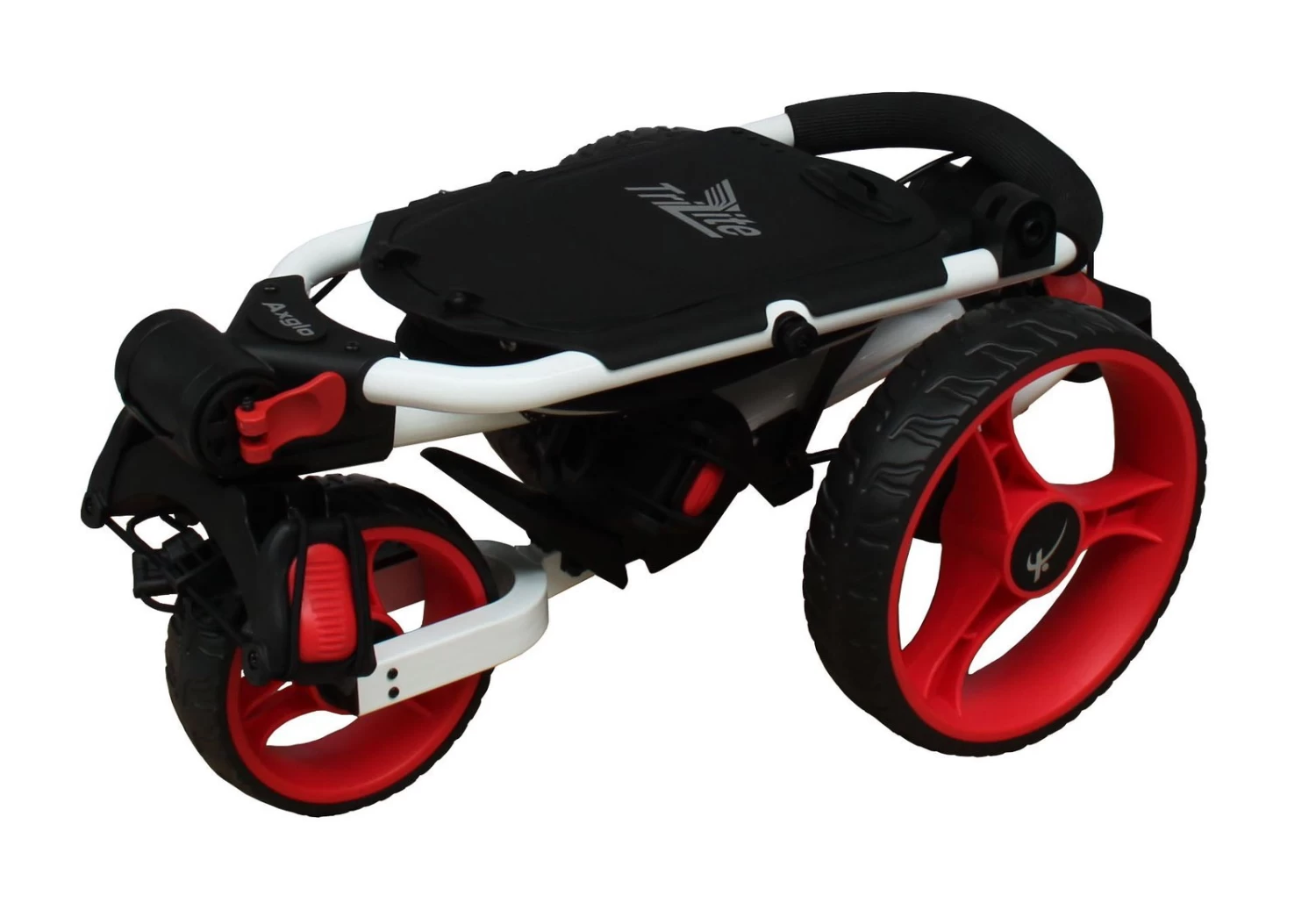 Axglo TriLite 3 Wheel Golf Trolley | White/Red 2 Axglo TriLite 3 Wheel Golf Trolley | White/Red - Image 2
