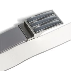 Adidas Reversible 3 Stripe Tour Golf Belt FI3130 6 Adidas Reversible 3 Stripe Tour Golf Belt FI3130 -Elite Golf Shop FI3130 3 HARDWARE Photography DetailView2 white