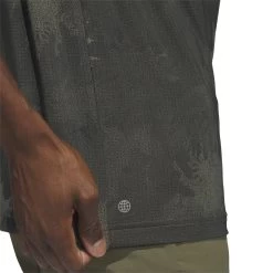 Adidas Flower Mesh Print Golf Polo Shirt HS1129 -Elite Golf Shop HS1129 8 APPAREL OnModel DetailView2 white