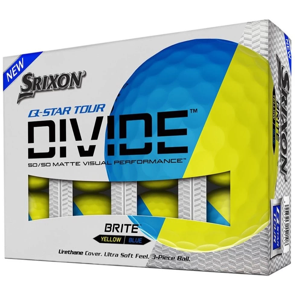 Srixon Q-Star Tour Divide Golf Balls | Yellow/Blue 1 Srixon Q-Star Tour Divide Golf Balls | Yellow/Blue