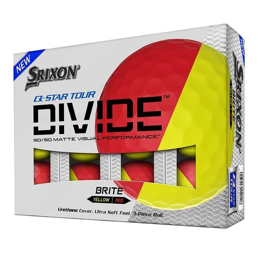 Srixon Q Star Tour Golf Balls Divide Yellow/Red 1 Srixon Q Star Tour Golf Balls Divide Yellow/Red
