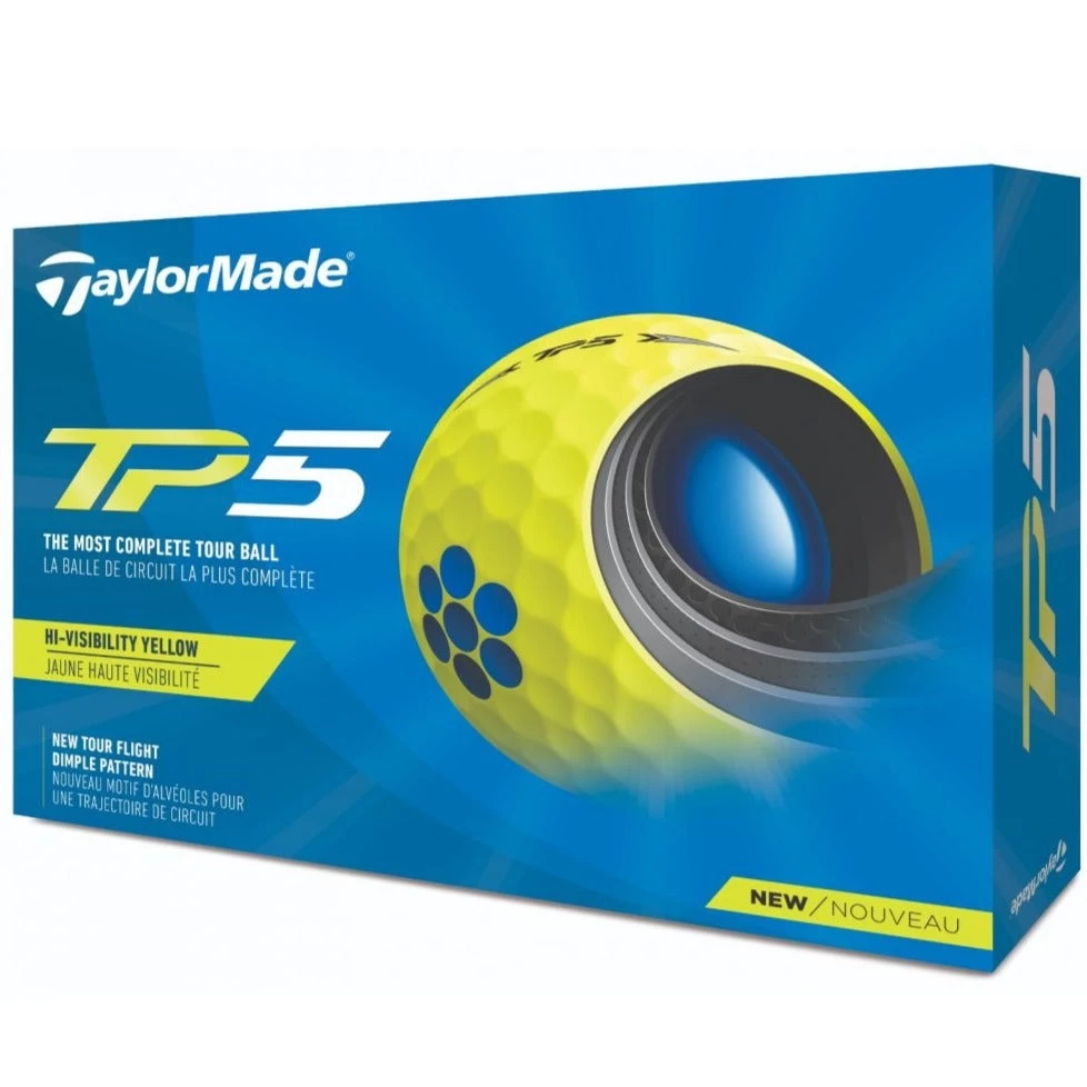TaylorMade TP5 Golf Balls | Yellow 1 TaylorMade TP5 Golf Balls | Yellow